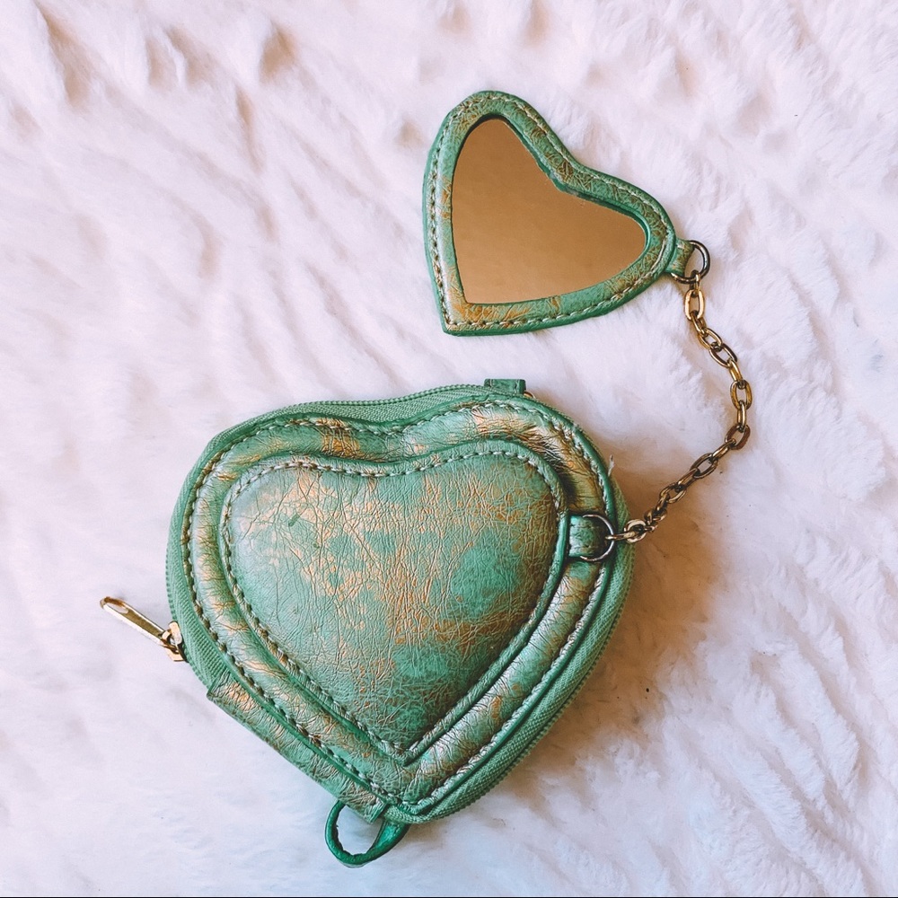 FREE Green/Gold Marble Coin Pouch with Mirror